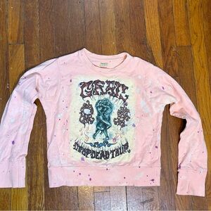 Vintage Grail USA Cropped Dropdeadtour Sweatshirt Womens Medium Pink Ed Hardy